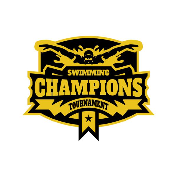 Champions Swimming Tournament logo template Thumbnail